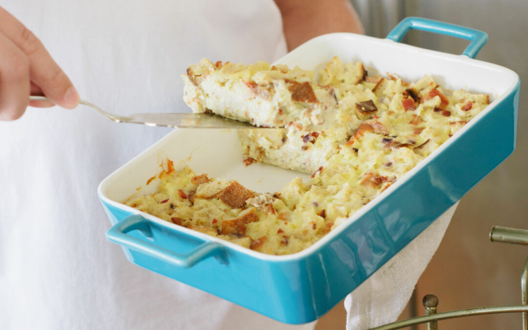 Recipe: Savory Bread Pudding With Country Bread, Bacon, and Gruyère